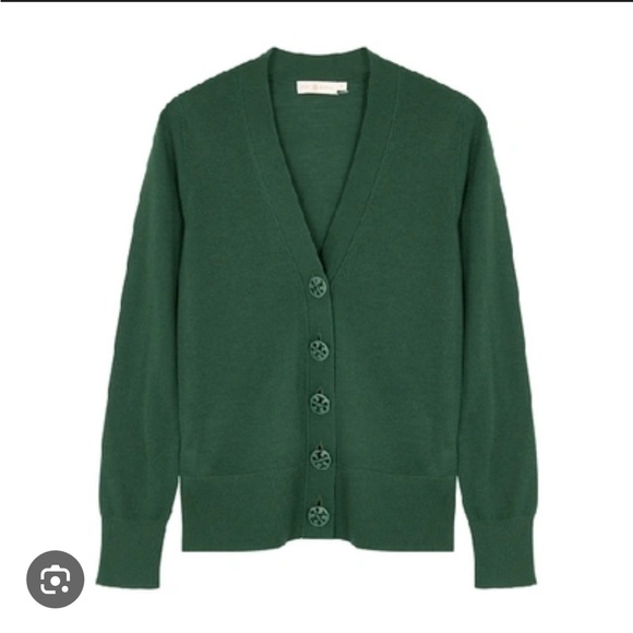 COPY - RESERVED Tory Burch Simone cardigan dark green - Picture 1 of 4